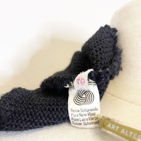 Vintage 90s Womens 46 Alphorn Trachtenmode Wool Coin Button Vest Jacket Black - Picture 10 of 16